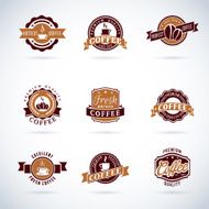 Vector coffee label set N2