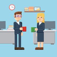 break male and female characters in the office