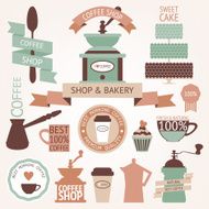 Vector collection of decorative coffee icons N15