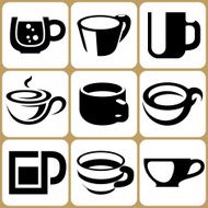 cup icons set