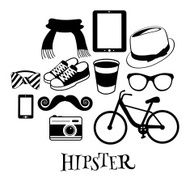 Black and white Hipster design elements