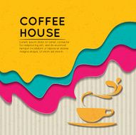 Sticker label style coffee background N4