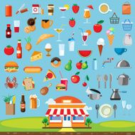 Food icon set flat design N2