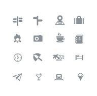 Summer travel icon set