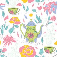 Tea party seamless pattern N3