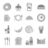 Food icons set on white background