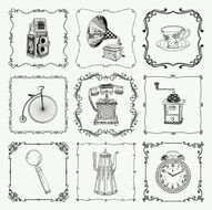 Vintage icons and frames N3