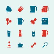 coffee maker icon set2-color series