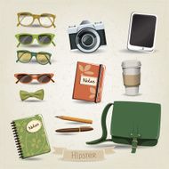 Vector set of hipster girl&#039;s accessories N2