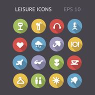 Flat Icons For Leisure