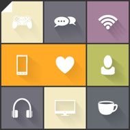 White flat icons N2