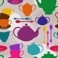 Seamless pattern of tea set N2