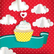 Cupcake with clouds