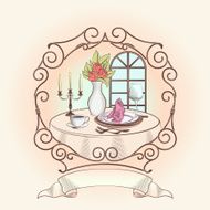 Vinlage Restaurant Illustration