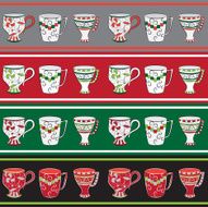 Set of line patterns with cups