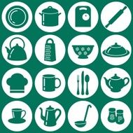 Kitchen flat icons N11