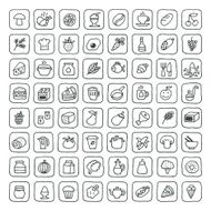 Food icons set Vector illustration Hand drawn