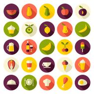 Flat design icons set for food and drinks