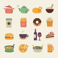 flat food icons N3