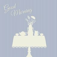 Good morning Table served for breakfast vector illustration