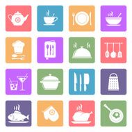 Cooking and kitchen flat icons