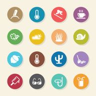 Four Seasons Icons Set 2 - Color Circle Series