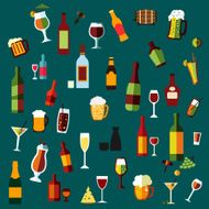 Flat alcohol beverages and cocktails