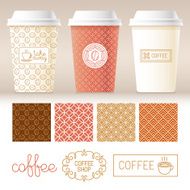 Vector take away coffee packaging