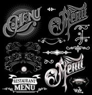 calligraphic elements for design label menu