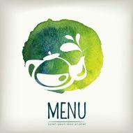 Watercolor style menu design with tea element N6