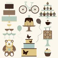 Vector set of birthday celebration or holiday icons N2