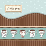 Vector background with coffee mugs