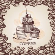 Vector Hand drawn cupcake illustration