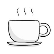 white coffee cup cartoon