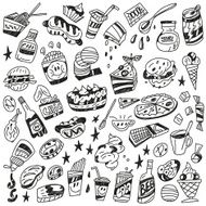 fast food doodles