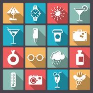 set of sixteen rest icons in flat design