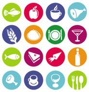 Vector set or restaurant icons and food