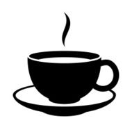 Simple coffee or tea cup icon Black mug