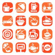 color food vector icon set