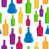 vector illustration silhouette alcohol bottle seamless pattern N2
