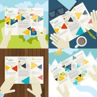 Set of flat design concept icons for business N6