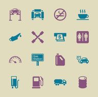 Gas Station Icons - Color Series