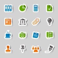 Glossy Stickers - Office and Business icons N2