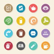 Food and Drink Icons Set 4 - Color Circle Series