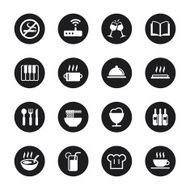 Restaurant Icons Set 2 - Black Circle Series
