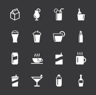 Beverage Icons - White Series