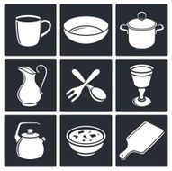 Tableware Icons set N2