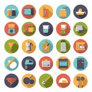 Flat Design Cooking Appliances Vector Icons Collection N2