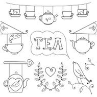 Tea card Set of elements for design N2