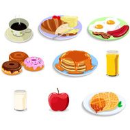 Breakfast food icons N3